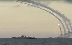 شلیک موشک‌‌های کروز از دریای خزر + فیلم