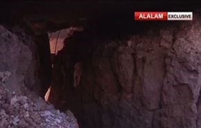 تونل های حلزونی شکل تروریستها در ریف دمشق + فیلم
