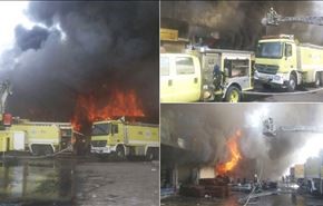 آتش‌سوزی گسترده در بازار جده + فیلم