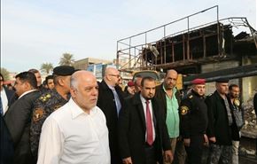 بازدید العبادی از محل انفجار در بغداد + عکس