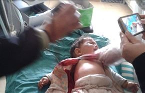 مجروح شدن نوزاد سوری به ضرب گلولۀ تروریست‌ها