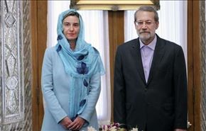 لاريجاني: نأمل بان تثمر زيارة موغريني عن تقدم اقتصادي ملموس