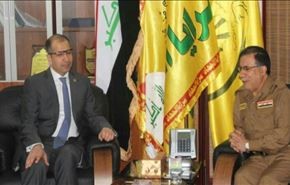 رئیس مجلس عراق درصف مدافعان بسیج مردمی