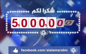 أكثر من 5 ملايين اعجاب لصفحة قناة العالم على الفيسبوك