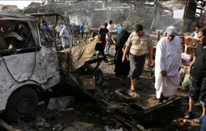 ضحايا اثر تفجير انتحاري بسوق شعبية جنوب غربي بغداد