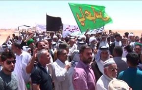 تظاهرات اعتراض‌آمیز عراقی‌ها در مرز عربستان