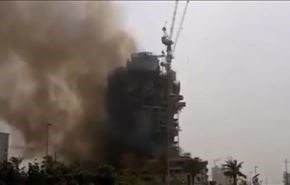 آتش سوزی در یک برج مسکونی در دبی+فیلم