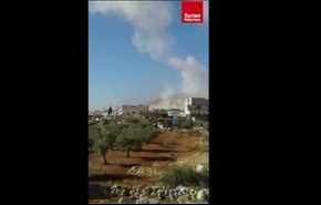 لحظه اصابت موشک به مواضع تروریستها +ویدیو