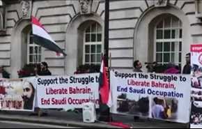 فيديو : اعتصام امام سفارة السعودية في لندن ضد التدخل في البحرين