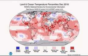 ویدیویی کوتاه از روند افزایش دمای کره زمین از سال 1880