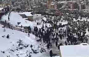 شاهد بالفيديو الثلج في مدينة مشهد