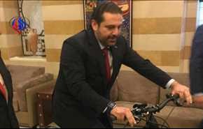 دوچرخه سواری حریری در مقر نخست وزیری! +عکس