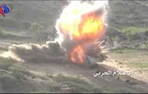 انهدام زره پوش متجاوزان توسط نیروهای یمنی