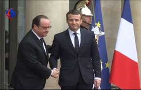 اولین سخنرانی رییس جمهمور جدید فرانسه در کاخ الیزه
