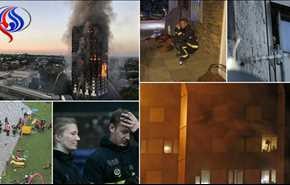 بالفيديو .. حريق ضخم يلتهم برجا سكنيا غربي لندن