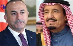 دیدار وزیرخارجه ترکیه با پادشاه عربستان