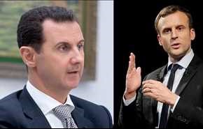 ماكرون: لا يمكن إقران التسوية السورية برحيل الأسد
