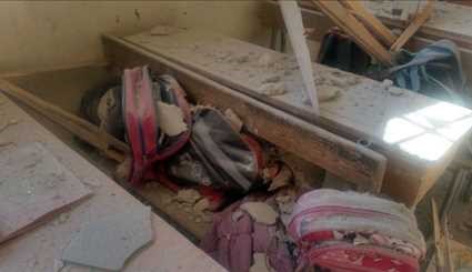 بالصور: استشهاد 7 أطفال في قصف المسلحين لمدرسة غرب حلب