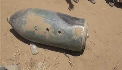 بالصور . الطيران السعودي يطلق قذيفة تسقط على أحد اسواق اليمن في صعدة دون أن تنفجر ..