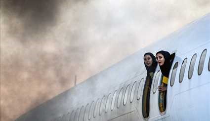 مانور لحظه صفر نجات در فرودگاه +عکس