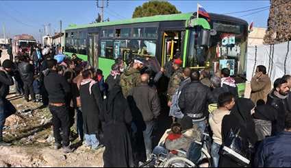 خروج الارهابيين من حلب وصور الرئيس الاسد ترافقهم