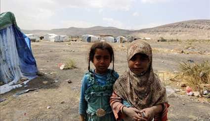 زنان و کودکان آواره یمن + عکس