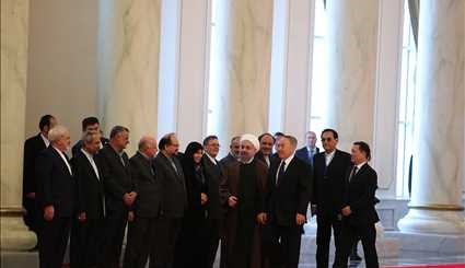 ترحيب رسمي رئيس جمهورية كازاخستان من الرئيس الإيراني