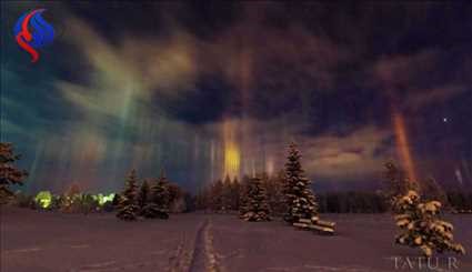 تصاویر؛ ستون نوری شگفت‌انگیز در شمال کانادا