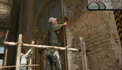 بالصور ..جمالية أعمال الكاشاني الكربلائي بالعتبة الكاظمية المقدسة في العراق