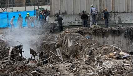 اعادة فتح شارع جمهوري اسلامي بعد 9 ايام من حادثة انهيار مبنى بلاسكو في طهران