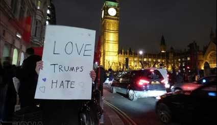تظاهرات انگلیسی ها علیه ترامپ | تصاویر