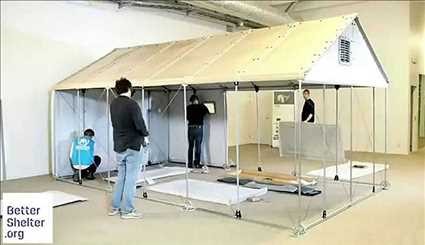 ویدیو:اتاقک های از پیش ساخته شده و قابل حمل برای پناهجویان