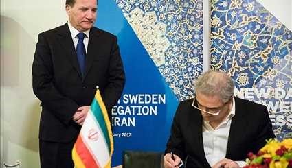 مراسم امضای قراردادهای تجاری میان ایران و سوئد | تصاویر