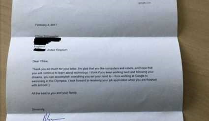 نامه دختربچه 7 ساله به مدیرعامل گوگل+عکس
