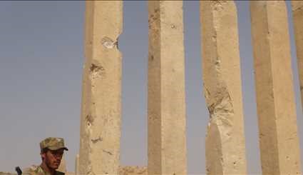 صور عن آثار الدمار الذي خلفة العدوان السعودي على قصر بلقيس التاريخي في محافظة مأرب اليمنية