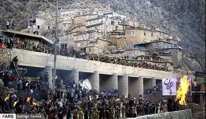 احتفال عيد نوروز التراثي في قرية بالنكان بمحافظة كردستان الايرانية