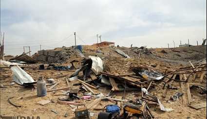 آثار بمباران پایگاه دریایی پلیس فلسطین در غزه | تصاویر