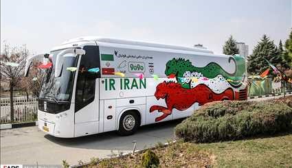 شاهد: الكشف عن الباص الخاص بالمنتخب الوطني الايراني لكرة القدم