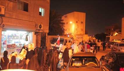 مسيرة شعبية بقرية أبو قوة في البحرين وفاءً للشهيد مصطفى حمدان، وتضامناً مع الشيخ 