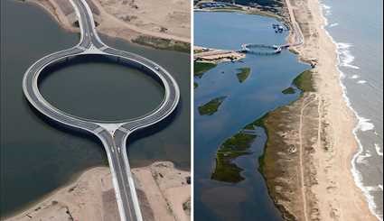 بالصور..جسر دائري بني لإبطاء حركة السائقين للاستمتاع بالمناظر في الاوروغواي