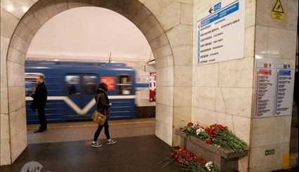 مترو سان بطرسبورغ بعد يوم من التفجير