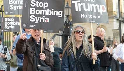 احتجاج على غارات الجوية في سوريا