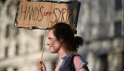 احتجاج على غارات الجوية في سوريا