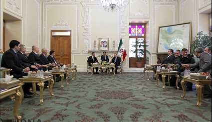 دیدار وزیر دفاع جمهوری آذربایجان با لاریجانی/ تصاویر