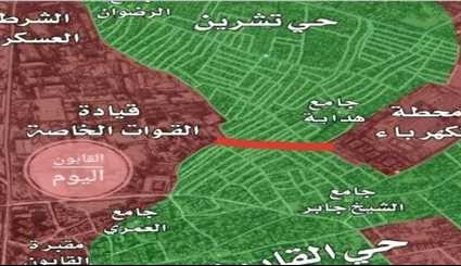 600 متر فقط تفصل بين التقاء القوات السورية على محور القابون - حي تشرين