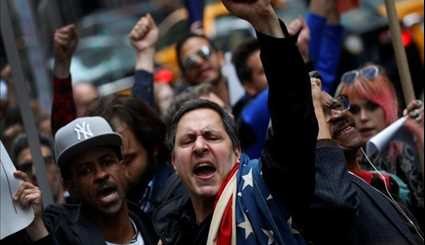 Anti-Donald Trump Protesters Greet US President on First Visit Home