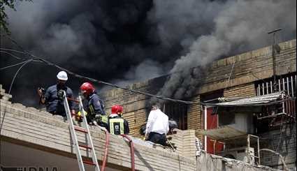 آتش سوزی در پاساژ رضوان اهواز/ تصاویر