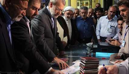 شرکت رئیس مجلس شورای اسلامی در انتخابات | تصاویر