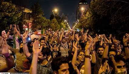 بالصور.. احتفالات لأنصار روحاني في طهران عقبه فوزه بالانتخابات - 1