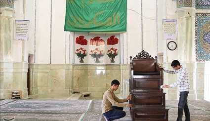 إزالة الغبار من المساجد على أعتاب شهر رمضان المبارك